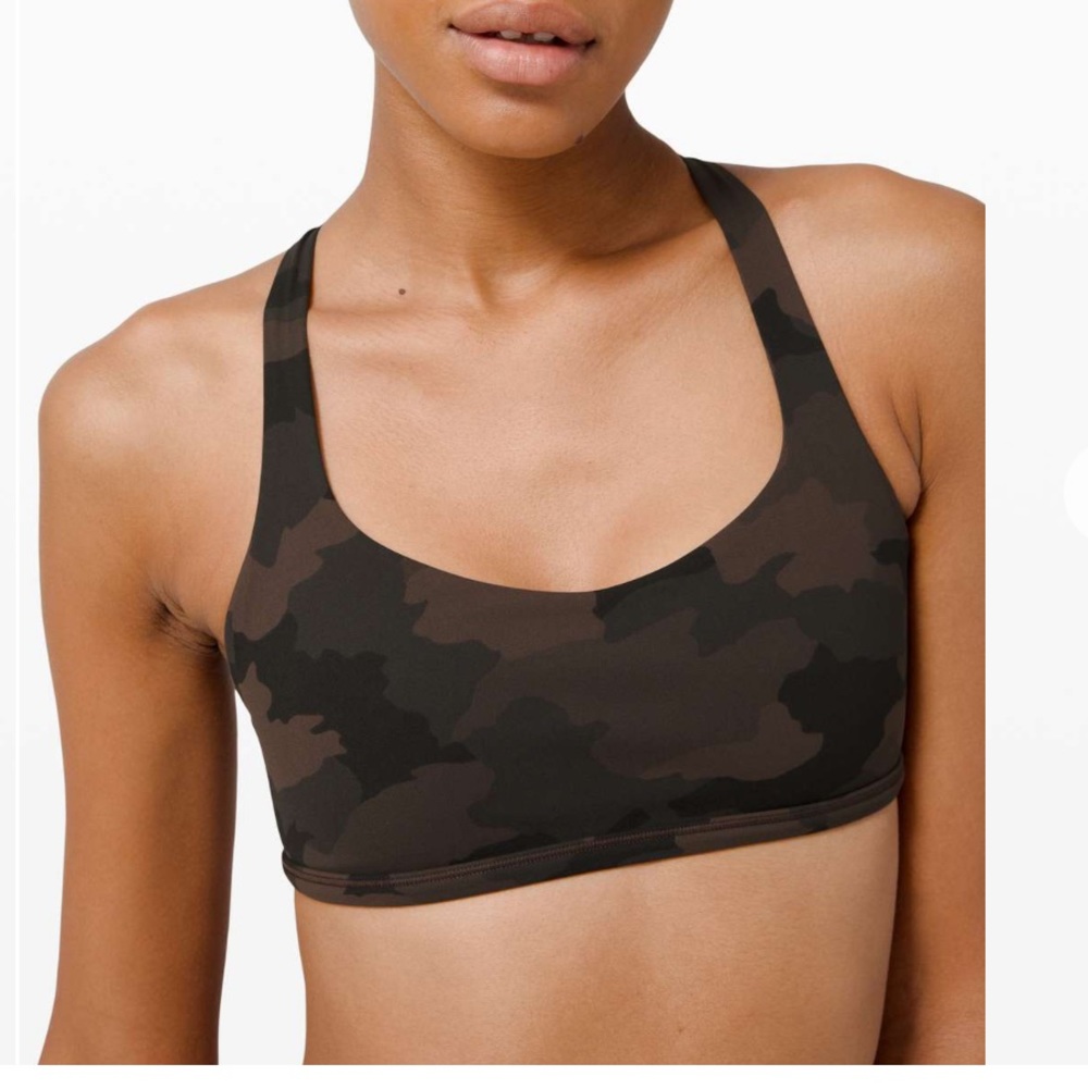 Lululemon Free To Be Bra Wild 
Heritage 365 Camo Brown Earth Multi, sz4